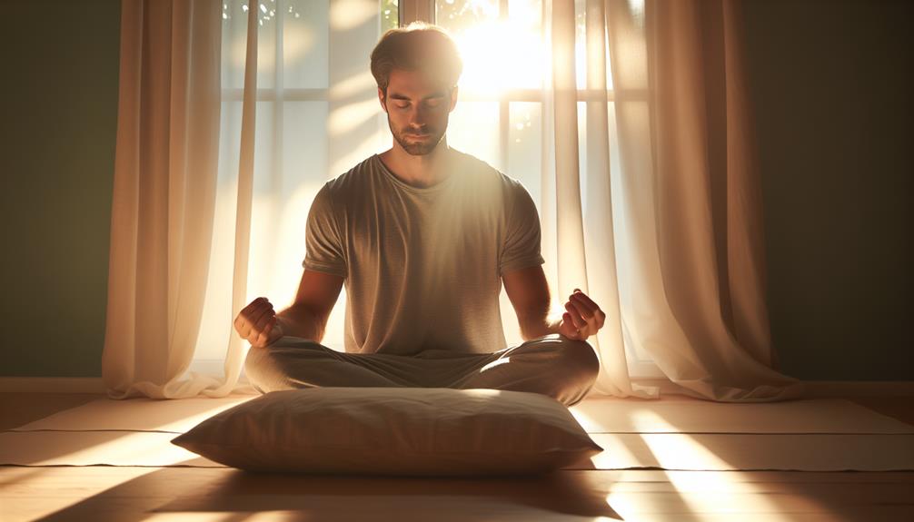 engaging in mindful meditation