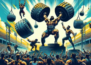 powerful athletes compete physically