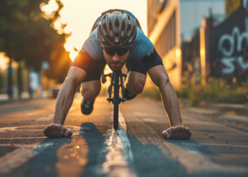 Cyclist pushups image