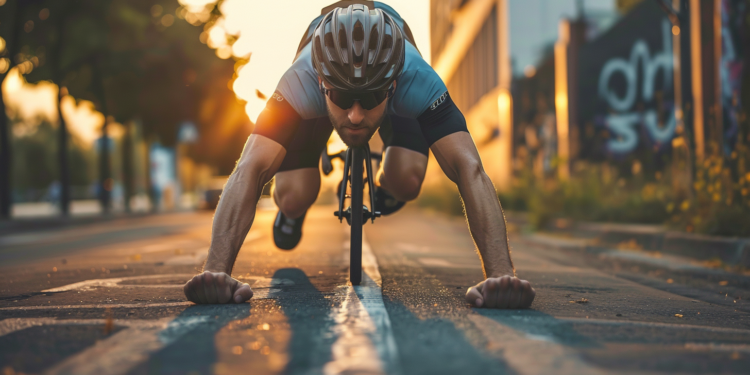 Cyclist pushups image