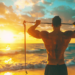 Bodybuilding on beach image