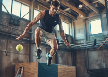 Tennis player training image