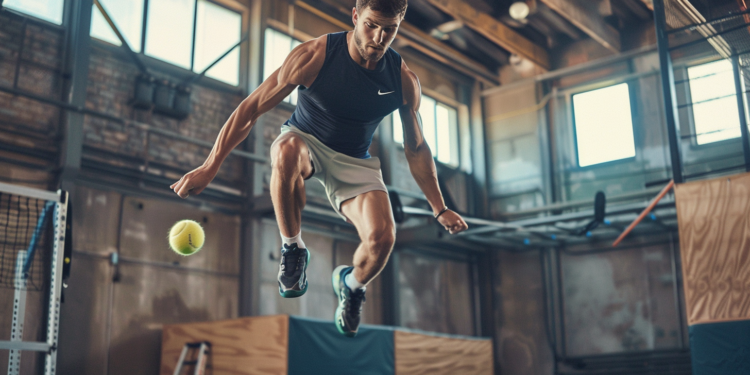 Tennis player training image