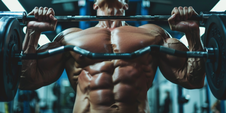 Bodybuilder work out image