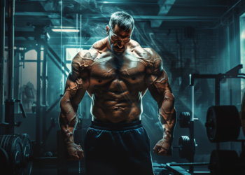 Bodybuilder in thought image