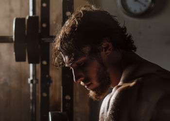 Bodybuilder resting image