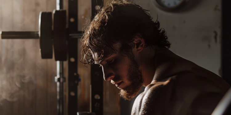 Bodybuilder resting image