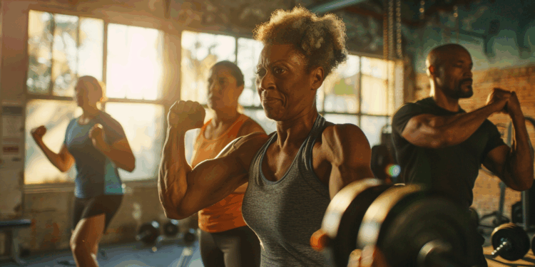 Over 40 age exercising image